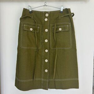 Olive green pencil skirt